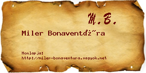 Miler Bonaventúra névjegykártya